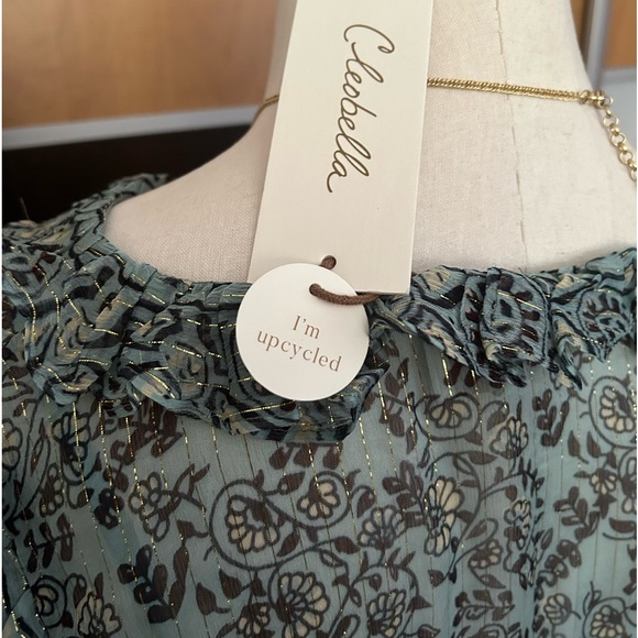 Beautiful Cleobella chiffon, ruffled dress. Satin slip underneath with snap tabs - Picture 9 of 15